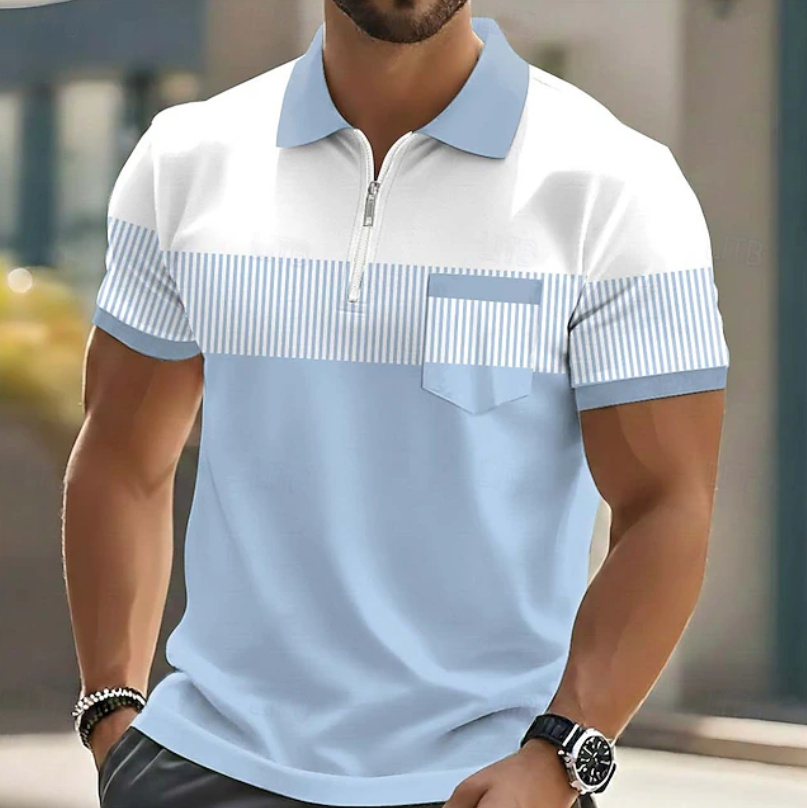 Cazel | Polo élégant à fermeture zippée