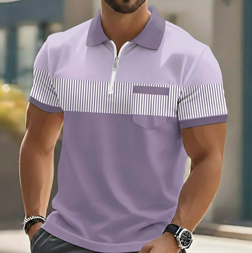 Cazel | Polo élégant à fermeture zippée