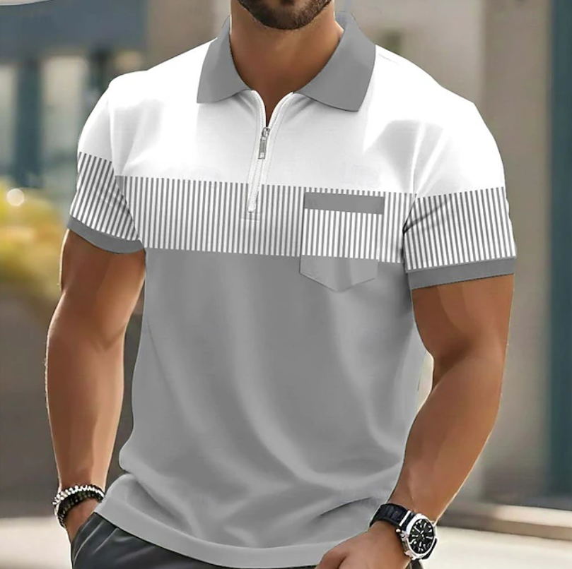 Cazel | Polo élégant à fermeture zippée